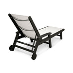 POLYWOODÂ® Coastal Wheel Chaise - Black/White