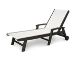 POLYWOODÂ® Coastal Wheel Chaise - Black/White