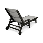 POLYWOODÂ® Coastal Wheel Chaise - Black/Metallic