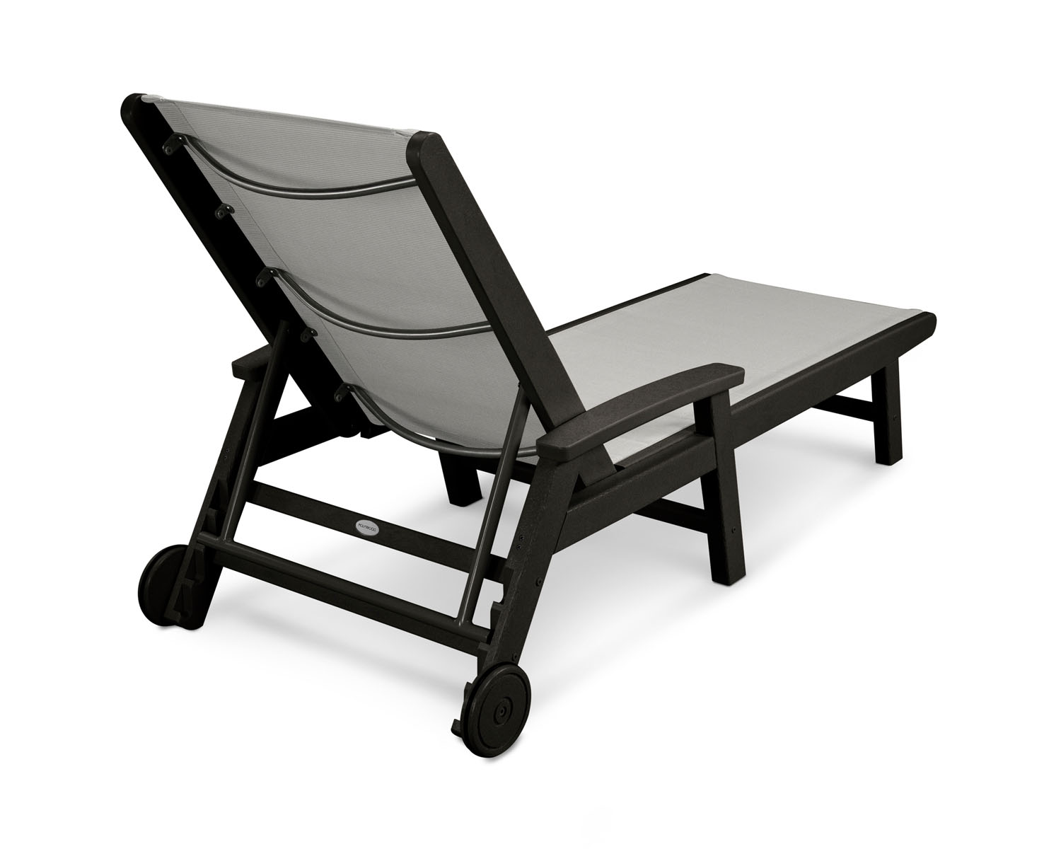 POLYWOODÂ® Coastal Wheel Chaise - Black/Metallic