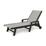 POLYWOODÂ® Coastal Wheel Chaise - Black/Metallic