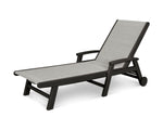 POLYWOODÂ® Coastal Wheel Chaise - Black/Metallic