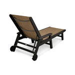 POLYWOODÂ® Coastal Wheel Chaise - Black/Burlap