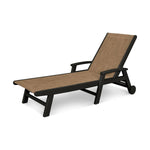 POLYWOODÂ® Coastal Wheel Chaise - Black/Burlap