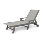 POLYWOODÂ® Coastal Wheel Chaise - Grey/Metallic