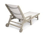 POLYWOODÂ® Coastal Wheel Chaise - Sand/White