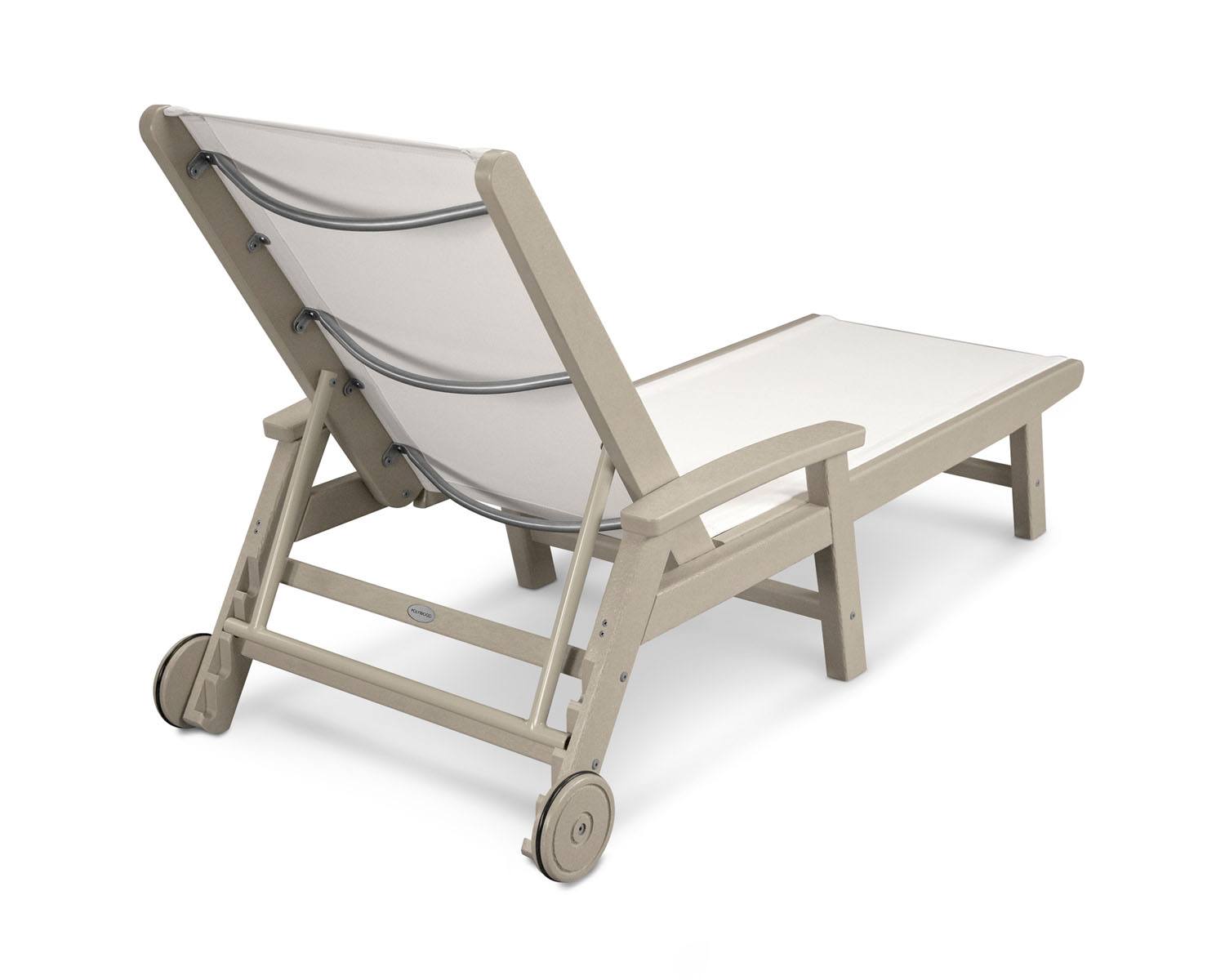 POLYWOODÂ® Coastal Wheel Chaise - Sand/White