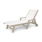 POLYWOODÂ® Coastal Wheel Chaise - Sand/White