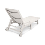 POLYWOODÂ® Coastal Wheel Chaise - White/White