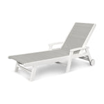 POLYWOODÂ® Coastal Wheel Chaise - White/Metallic
