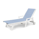 POLYWOODÂ® Coastal Wheel Chaise - White/Pool Side
