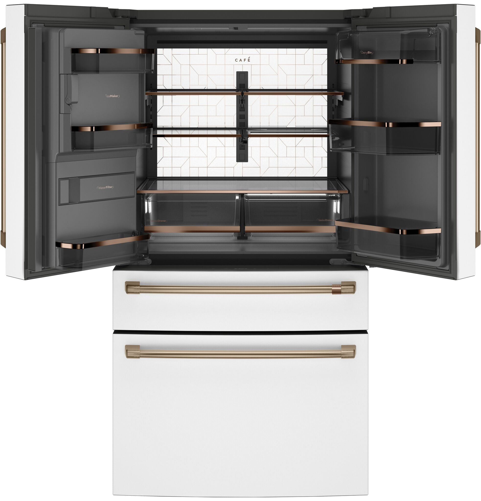 Café Matte White Smart Counter-Depth 4-Door French-Door Refrigerator (22.3 Cu.Ft.) - CXE22DP4PW2