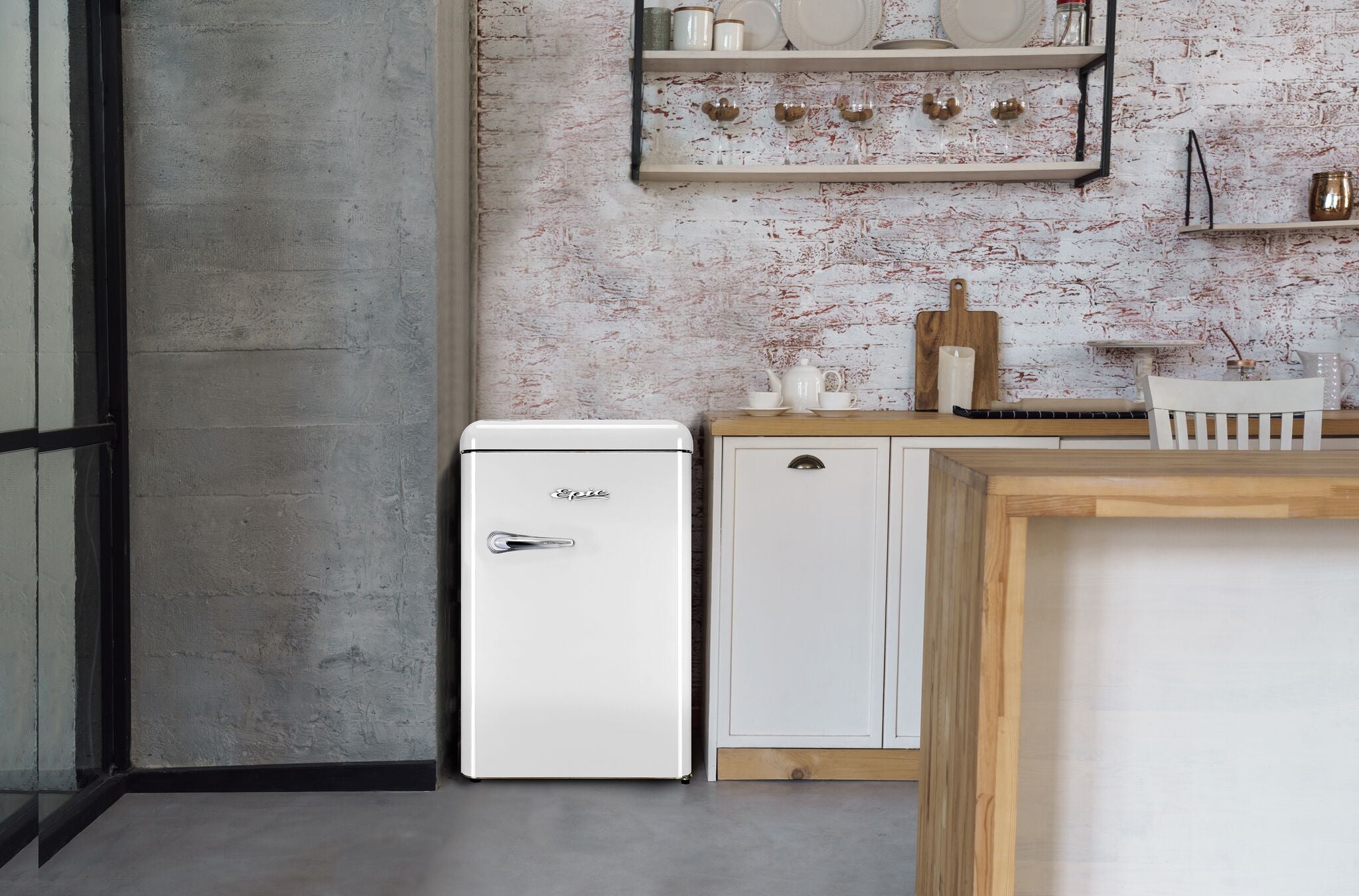 Epic White Retro Compact Refrigerator (4.3 Cu.Ft.) - ECRR43W