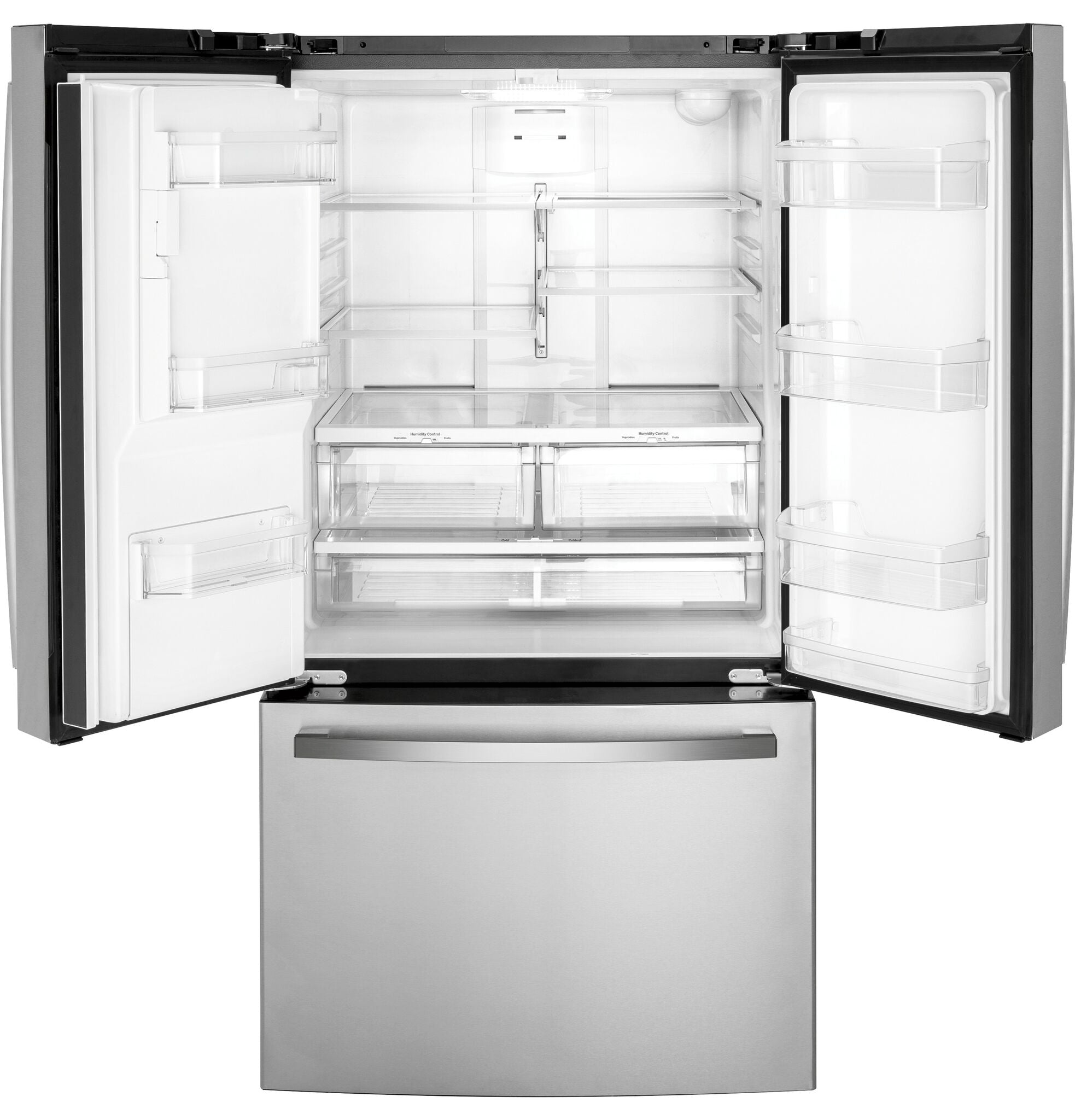 GE Fingerprint Resistant Stainless Steel Counter-Depth French Door Refrigerator with Energy Star (20.6 Cu.Ft.) - GYE21JYMFS