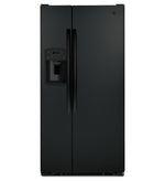 GE Black 33" Side-by-Side Refrigerator with Ice & Water Dispenser (23 Cu. Ft.)- GSS23GGPBB