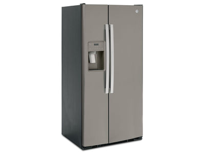 GE Slate 33" Side-by-Side Refrigerator with Ice & Water Dispenser (23 Cu. Ft.)- GSS23GMPES