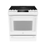 GE Profile White Slide-In Electric Convection Range with Air Fry (6.3 Cu. Ft.) - PCS940DMWW