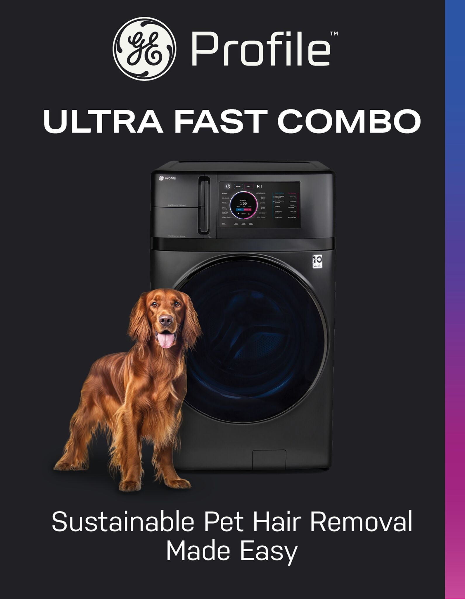 GE Profile Graphite 28" UltraFast All-in-One Washer/Dryer with Ventless Heat Pump (5.5 Cu.Ft.)- PFQ97HSPVDS--