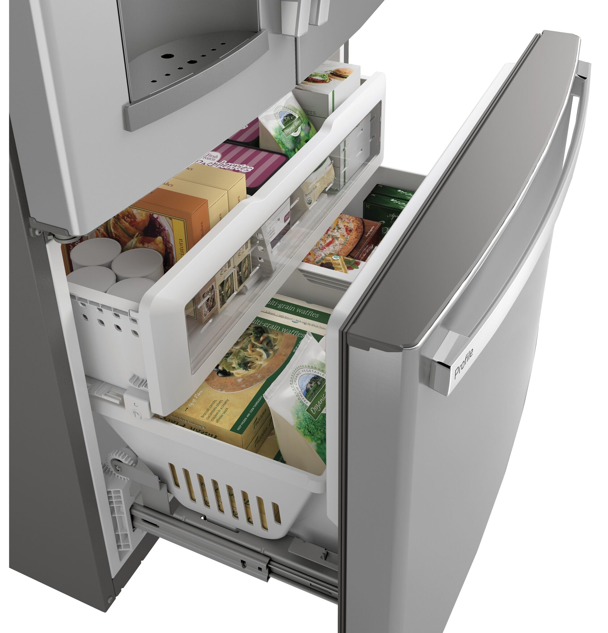 GE Profile Stainless Steel Counter-Depth French-Door Refrigerator (22.1 Cu.Ft.) - PYD22KYNFS