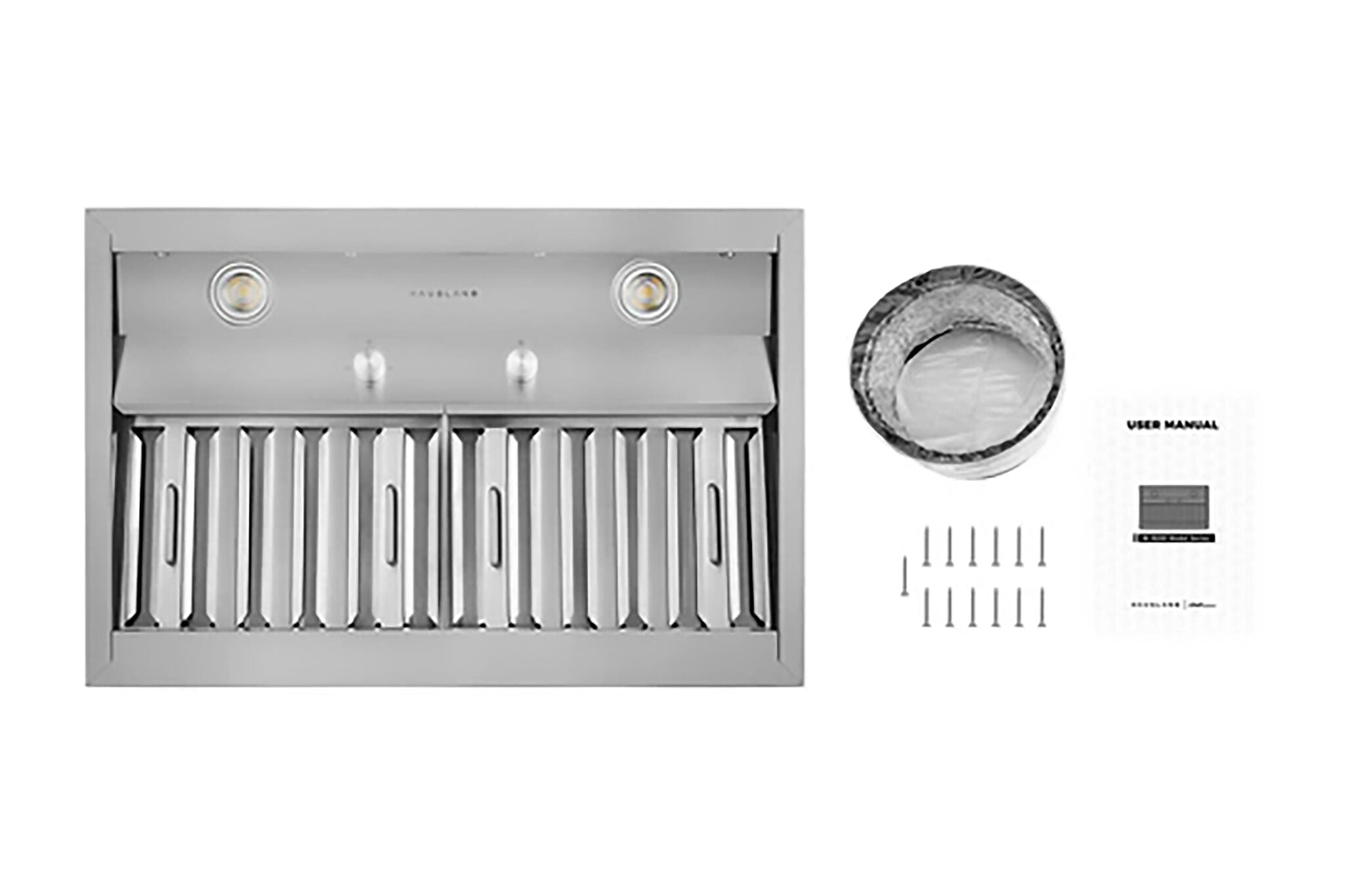 Hauslane Stainless Steel 36" 800 CFM Range Hood Insert - IN-R200SS-36