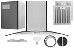 Hauslane Stainless Steel 30" 750 CFM Glass Wall Mount Range Hood - WM-600SS-30