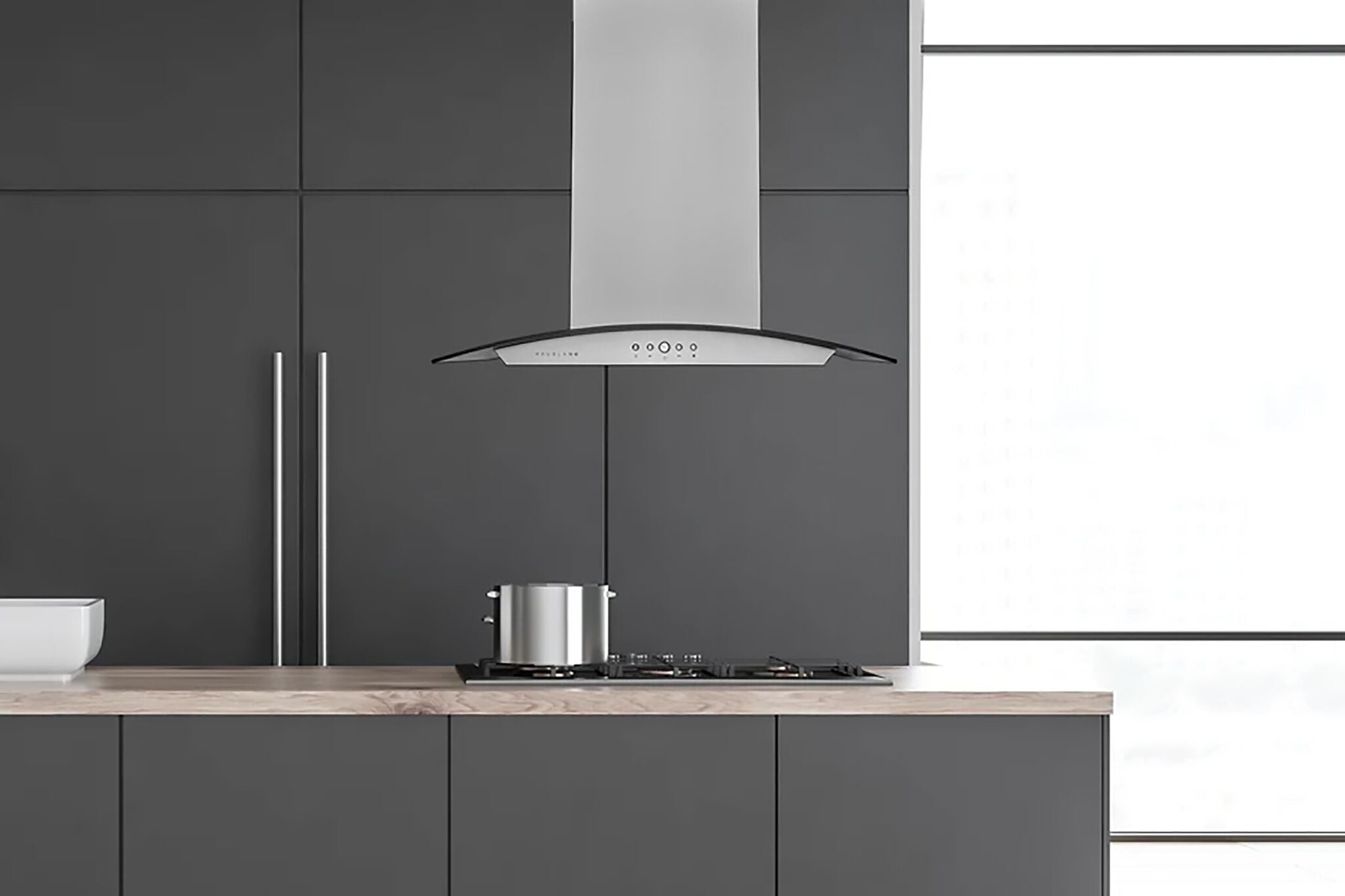 Hauslane Stainless Steel 30" 1000 CFM Ceiling Mount Range Hood - IS-200SS-30