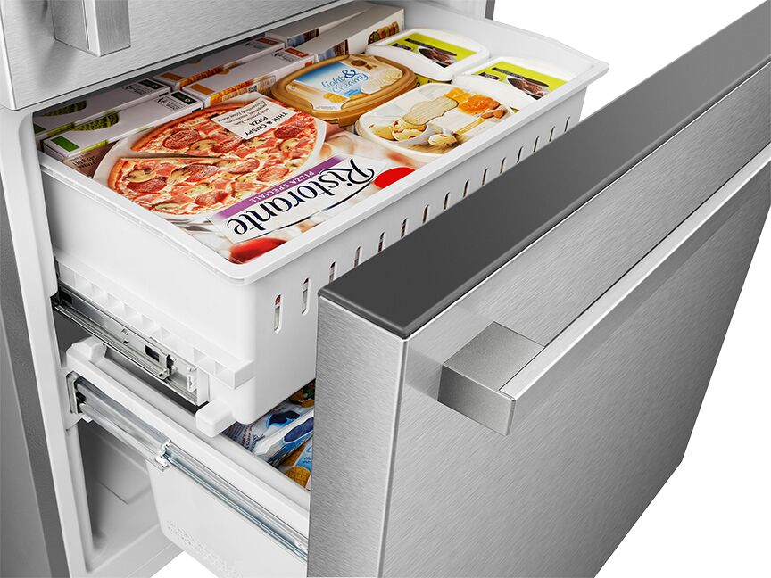 Hisense Fingerprint Resistant Titanium 32" Counter-Depth Bottom Mount Fridge (17 Cu.Ft) - RB17A2CSE