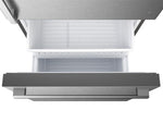 Hisense Fingerprint Resistant Titanium 32" Counter-Depth Bottom Mount Fridge (17 Cu.Ft) - RB17A2CSE freezer open ariel view