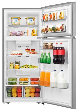 Hisense Fingerprint Resistant Silver 30" Top-Freezer Fridge (18 cu. ft.) - RT18A2FSD