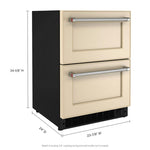 KitchenAid Panel Ready 24" Undercounter Double-Drawer Refrigerator/Freezer (4.29 Cu Ft) - KUDF204KPA