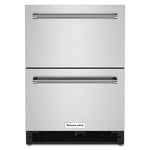 KitchenAid Stainless Steel 24" Undercounter Double-Drawer Refrigerator (4.44 Cu.Ft) - KUDR204KSB