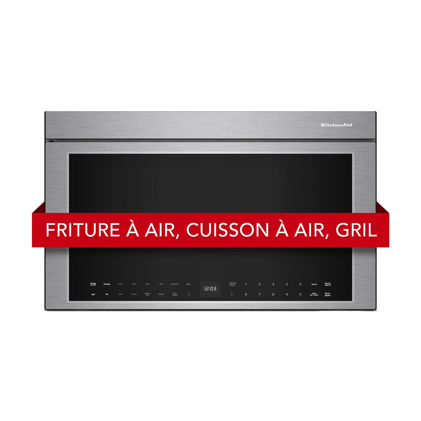 KitchenAid Four micro-ondes 1,1 pi cu avec hotte intégrée acier inoxydable PrintShieldMC YKMMF730PPS--