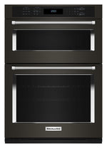 KitchenAid Black Stainless Steel with PrintShield™ Finish 30" Wall Oven and Microwave Combination (5.0 Cu. Ft. / 1.4 Cu. Ft.)- KOEC530PBS