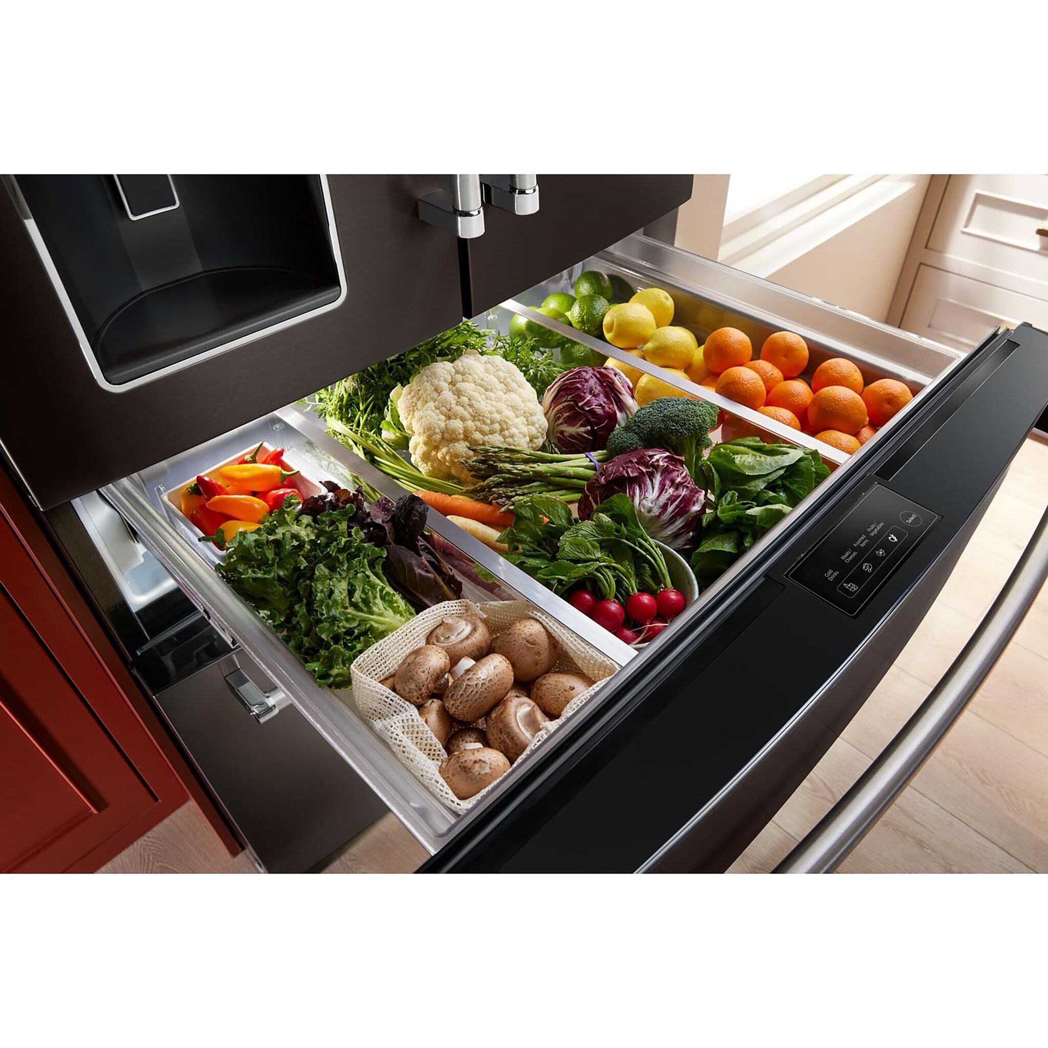 KitchenAid Black Stainless French Door Refrigerator (26.2 Cu.Ft.) - KRMF536RBS