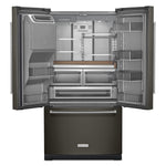 KitchenAid Black Stainless 35. 94" French Door Refrigerator (27.00 Cu Ft) - KRFF577KBS