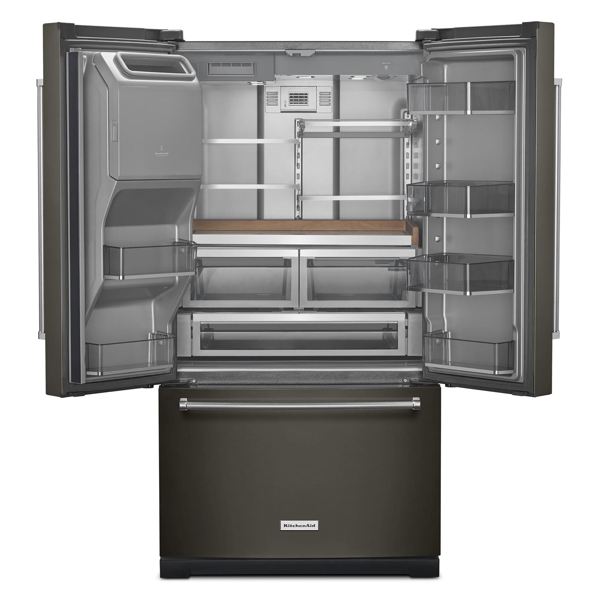 KitchenAid Black Stainless 35. 94" French Door Refrigerator (27.00 Cu Ft) - KRFF577KBS