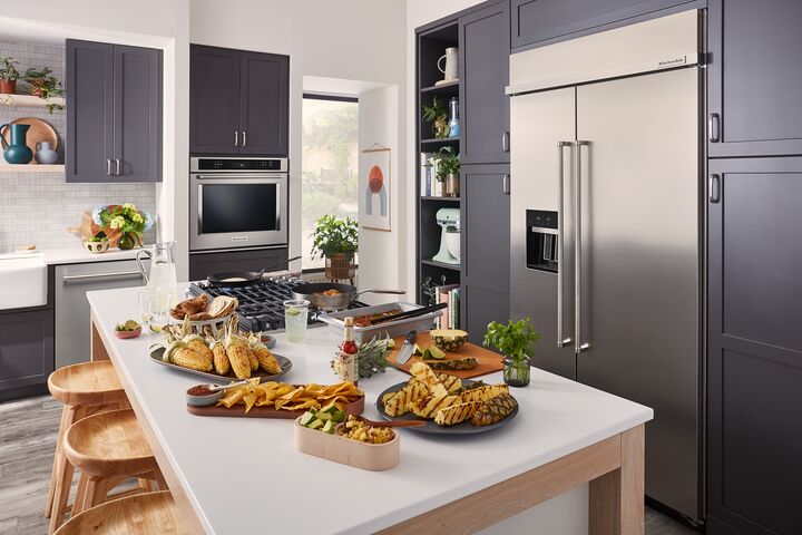 KitchenAid Fingerprint Resistant Stainless Steel 48" Built-In Side-by-Side Refrigerator (25.1 cu. ft.) - KBSD702MPS