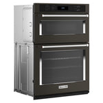 KitchenAid Black Stainless Steel with PrintShield™ Finish 30" Wall Oven and Microwave Combination (5.0 Cu. Ft. / 1.4 Cu. Ft.)- KOEC530PBS