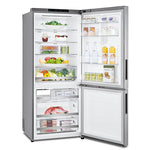 LG Platinum Silver 28" Counter Depth Bottom Freezer Refrigerator with Door Cooling and Flip-up Shelf (15 Cu.Ft) - LBNC15251V
