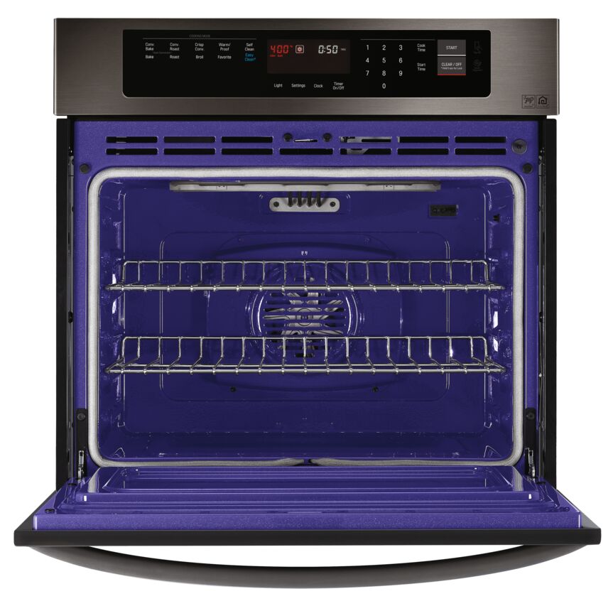 LG Black Stainless Steel Single Wall Oven With EasyClean (4.7 Cu.Ft) - LWS3063BD
