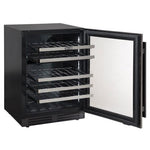 Marathon 24" Black Steel Dual Zone Undercounter Wine Cellar (5.4 cu. ft.) - MWC56-DBLS