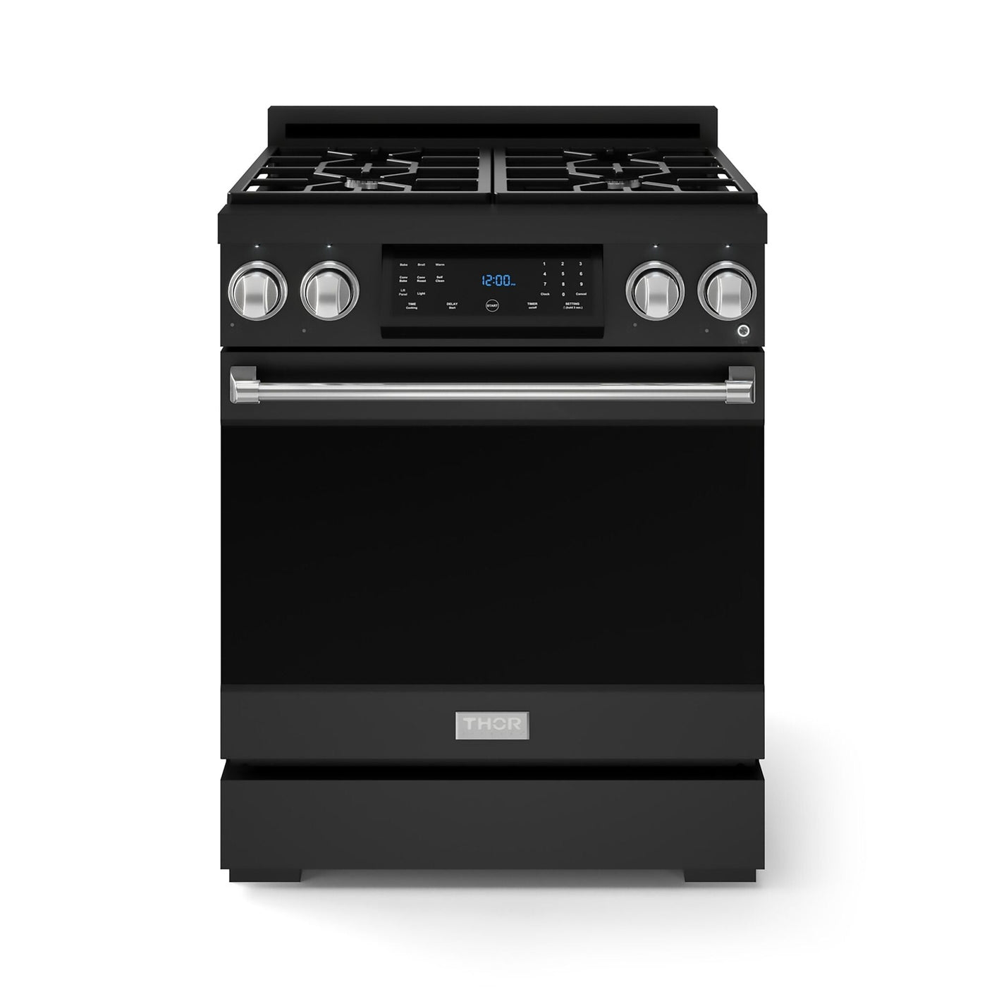 Thor Kitchen Black Stainless Steel Freestanding Professional Liquid Propane Gas Range|Gordon Ramsay Series (4.55 cu.ft.) - RSG30BLP-SS