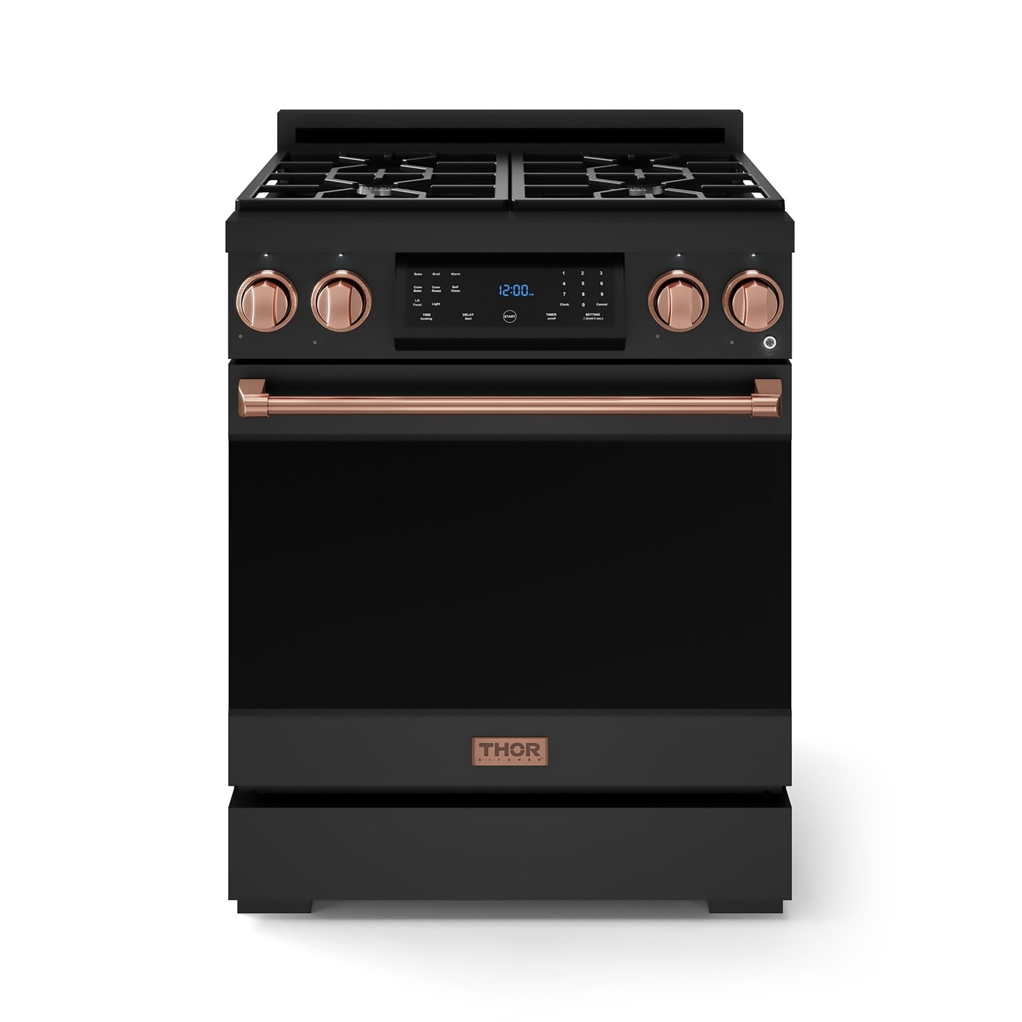 Thor Kitchen Black Stainless Steel Freestanding Professional Liquid Propane Gas Range|Gordon Ramsay Series (4.55 cu.ft.) - RSG30BLP-RSG