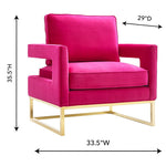 Ameshoff Velvet Accent Chair - Pink