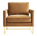 Ameshoff Velvet Accent Chair - Cognac