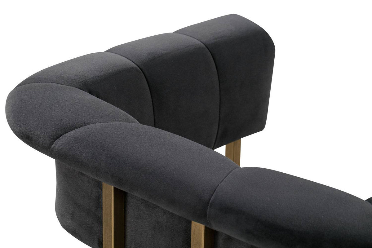 Aalwyn Velvet Dining Chair - Grey