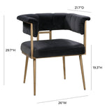 Aalwyn Velvet Dining Chair - Grey