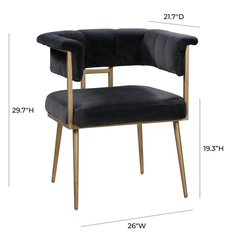 Aalwyn Velvet Dining Chair - Grey