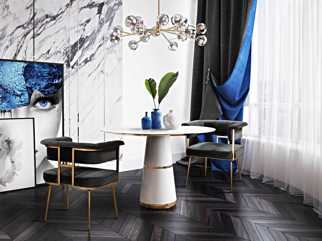 Aalwyn Velvet Dining Chair - Grey