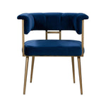 Aalwyn Velvet Dining Chair - Navy